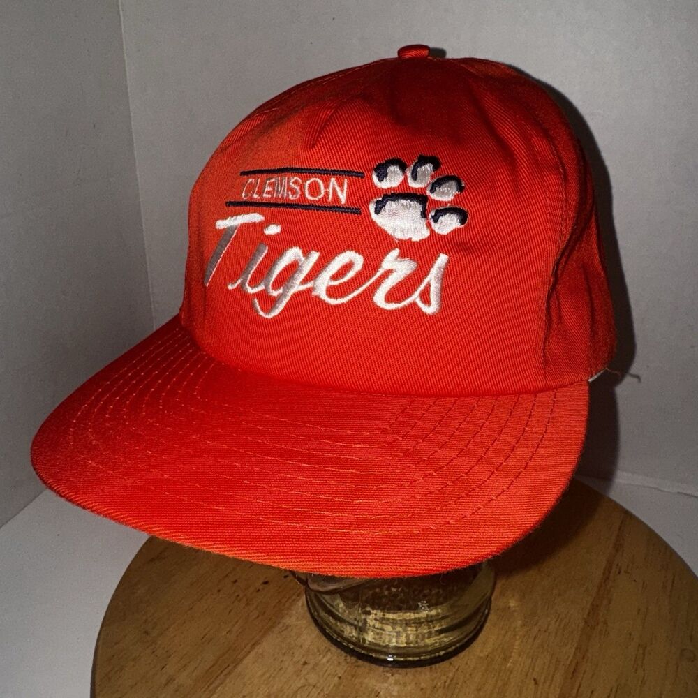 Vintage Clemson Tigers Hat Annco Professional Snapback Orange 90s Cap